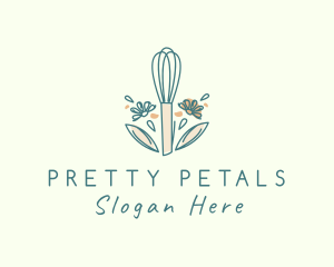 Organic Flower Whisk  logo design