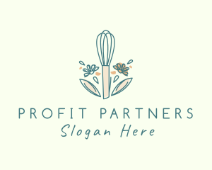 Organic Flower Whisk  logo design