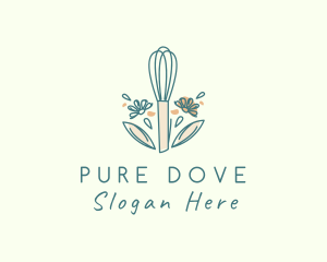 Organic Flower Whisk  logo design