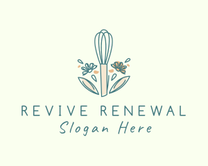 Organic Flower Whisk  logo design