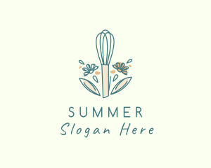 Organic Flower Whisk  logo design