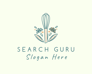 Organic Flower Whisk  logo design