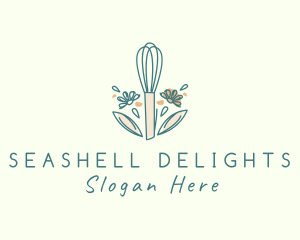 Organic Flower Whisk  logo design