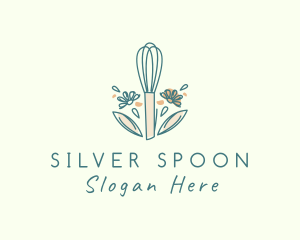 Utensil - Organic Flower Whisk logo design