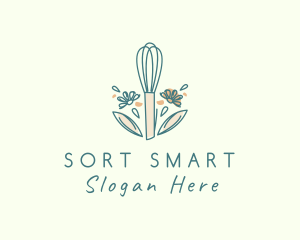 Organic Flower Whisk  logo design