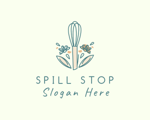 Organic Flower Whisk  logo design