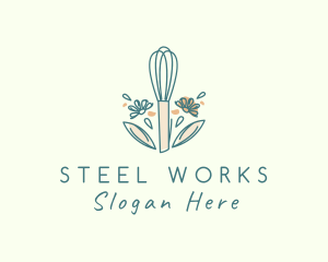 Organic Flower Whisk  logo design