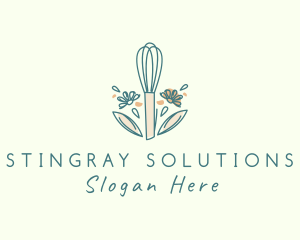 Organic Flower Whisk  logo design