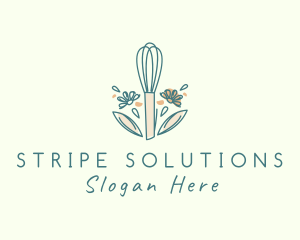 Organic Flower Whisk  logo design