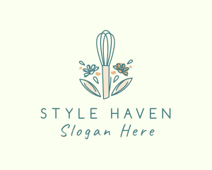 Organic Flower Whisk  logo design