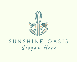 Organic Flower Whisk  logo design