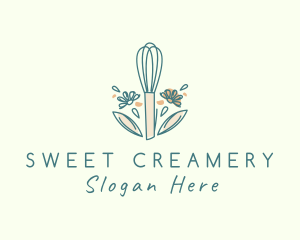 Organic Flower Whisk  logo design