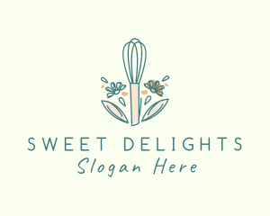 Organic Flower Whisk  logo design