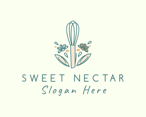 Organic Flower Whisk  logo design