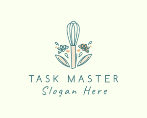 Organic Flower Whisk  logo design