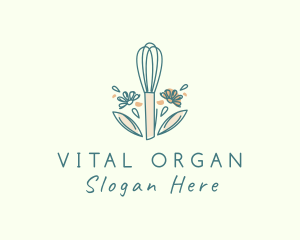 Organic Flower Whisk  logo design