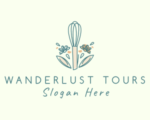 Organic Flower Whisk  logo design