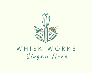 Whisk - Organic Flower Whisk logo design