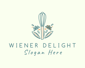 Organic Flower Whisk  logo design