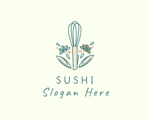 Organic Flower Whisk  logo design