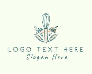 Leaf - Organic Flower Whisk logo design