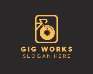 Gig - Golden Bike DJ Vinyl logo design