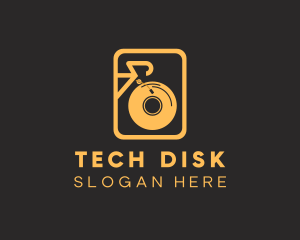 Disk - Golden Bike DJ Vinyl logo design