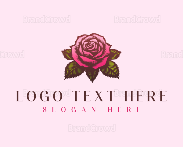 Rose Flower Plant Logo