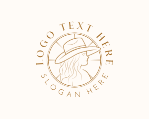Cowboy Hat - Western Woman Rodeo logo design