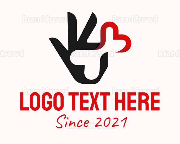 Heart Hand Gesture Logo