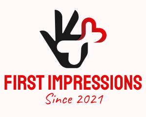 Heart Hand Gesture  logo design