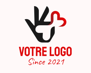Erotic - Heart Hand Gesture logo design