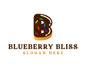 Sweet Dessert Donut Letter B logo design