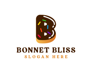 Sweet Dessert Donut Letter B logo design