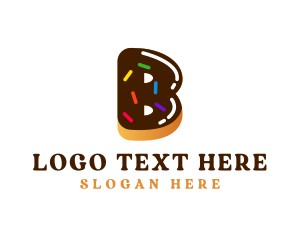 Sugar - Sweet Dessert Donut Letter B logo design