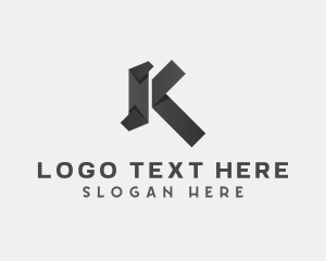 Letter K - Creative Origami Letter K logo design
