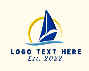 Beach - Yacht Boat Sailing logo design