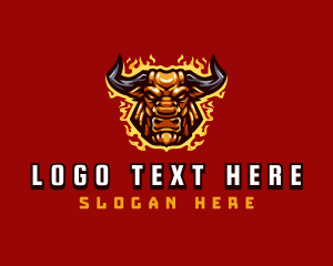 Ox - Flaming Bull Gaming logo design