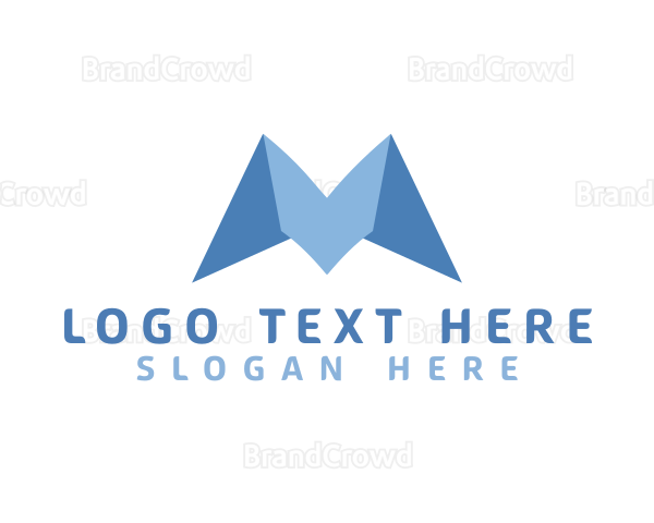 Paper Origami Letter M Logo
