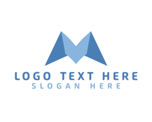 Fly - Paper Origami Letter M logo design