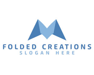 Folded - Paper Origami Letter M logo design