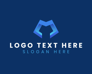 Tech Digital Advertising Letter M logo design