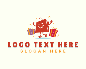 Cartoon - Gift Shopping Bag logo design