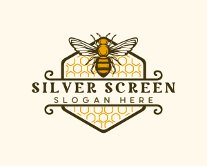 Honeycomb Flying Bee Logo
