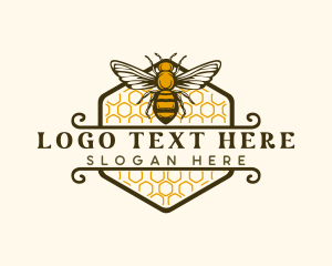 Honeycomb Flying Bee Logo