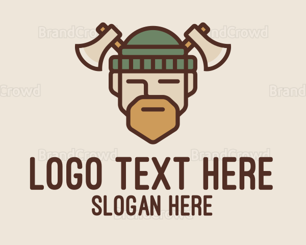 Lumberjack Axe Man Logo