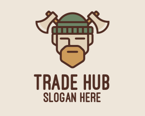 Trade - Lumberjack Axe Man logo design