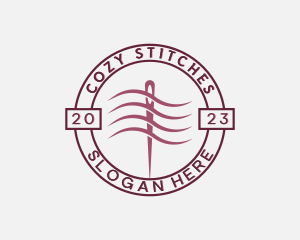 Knitter - Sewing Needle Handicraft logo design