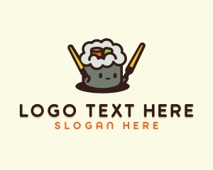 Food Vlogger - Cute Sushi Restaurant logo design