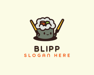 Cute Sushi Restaurant Logo